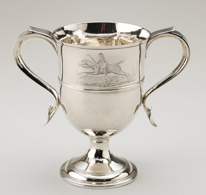 Georgian Silver Horse Racing Trophy Loving Cup - Engraved Horse